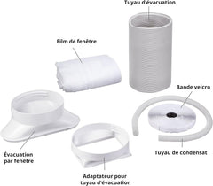 MEDION Smart Climatiseur Mobile P1002 (10000 BTU, 3-en-1, Refroidir, Déshumidification, Ventilation, jusqu'à 34m², kit de joint de fenêtre, mode sommeil, contrôle Wifi, Télécommande, Écran, MD 37733)