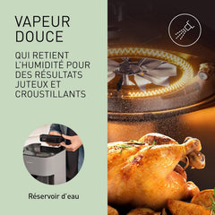 Panasonic NF-CC500SXE AirFryer Friteuse sans huile avec Hublot, 5L, 80-200°C, Minuterie Numérique et Écran LCD, Vapeur Douce, 11 Préréglages, Nettoyage Facile, Gris Mat