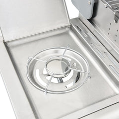 Furniture Select-Barbecue à gaz avec 4 brûleurs en acier inoxydable Argenté