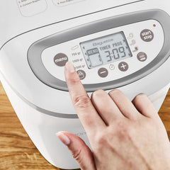 Moulinex Home Bread Baguette Machine à petits pains, 16 programmes, Résultats homogènes, Jusqu'à 1,5 kg de pain frais, Plaques croustillants, 3 niveaux de dorage OW610110, Blanc