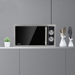 H.Koenig Compact Design Microwave 20L VIO4, Powerful 700W, Turntable 24.5 cm, Multifunction 5 Heating Levels and Defrost Function, Timer up to 30 min, Fast, Worktop