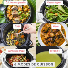 Moulinex, Cookeo Multicuiseur intelligent 6L, 150 recettes intégrées, Cuisson sans surveillance, Ecran intuitif, Guide de cuisson, Application MyMoulinex, 1600W, Blanc, 15 ans réparabilité