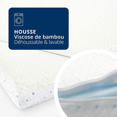 ViscoSoft - Surmatelas 160 x 200 Gel, Surmatelas Rafraichissant Memoire de Forme 5cm, Effet Frais et Relaxant, Housse Bambou Lavable & Amovible, Surmatelas Gel Confort Moelleux (160 x 200 x 5 cm)