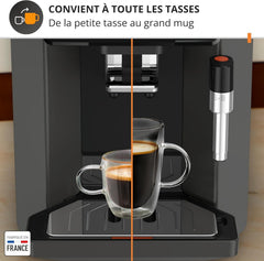 Krups Sensation C50, Machine à café grains, machine expresso, 5 boissons accès direct, Interface tactile, Facile à utiliser, Nettoyage automatique, Buse vapeur Cappuccino, Fabriqué en France EA910810