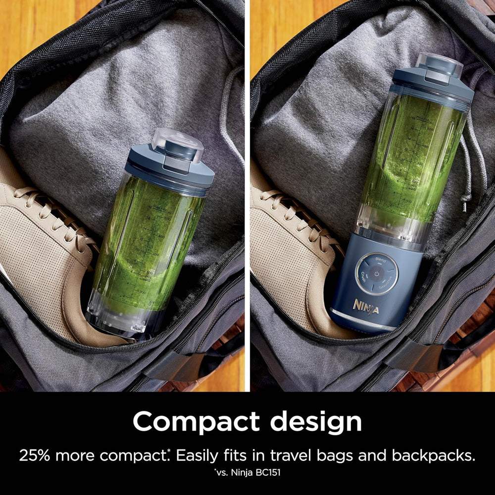 Ninja Blast Max, Portable Blender + Twist & Go, Personal Smoothie, Blend, Ice Crush, 3 Programs, Cordless, 22 oz removable Vessel, Dishwasher Safe, Leakproof, Navy, BC251NV