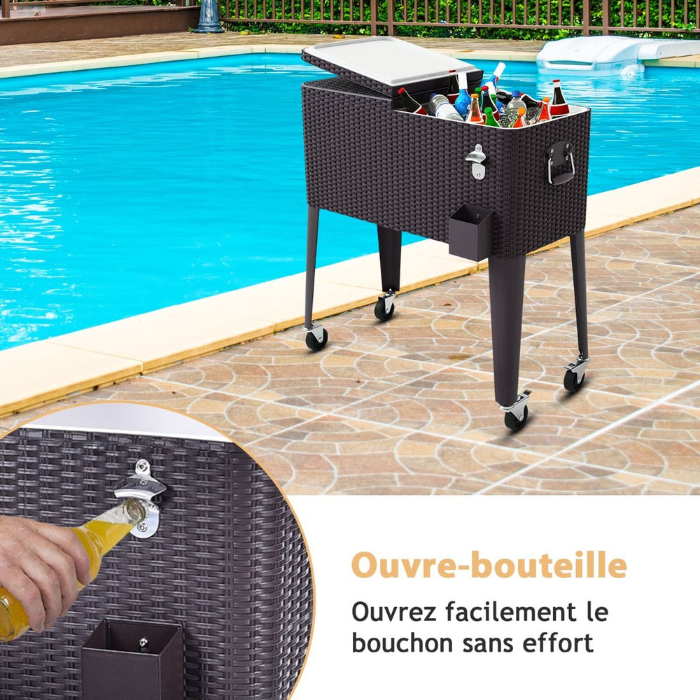 Glacire Roues Verrouillables 76L Dessert de Glace avec Dcapsuleur et Rceptacle Capsules en PP de haute alimentaire Garder au Frais 72h 83 x 48 x 87 CM -