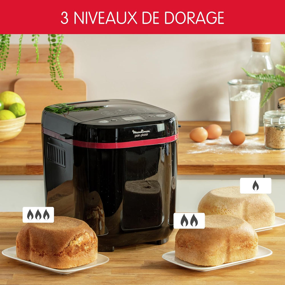 Moulinex OW220830 Bread Maker with 17 Programmes Plastic Black/Purple 31 x 29 x 29 cm