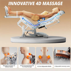 HealthRelife Fauteuil de Massage Complet du Corps avec Balayage corporel Mains robotiques 3D Housse de siège de Massage Shiatsu Intelligente avec Fonction vocale Chauffage du Dos (Bleu)