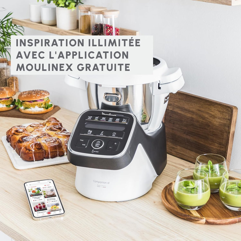 MOULINEX COMPANION XL Multifunctional Robot Cooker Bowl 4.5L 12 Programs Auto Soups Gazpacho Kitchen Robot Mixer Chopper Kneader 1550W HF80CB10