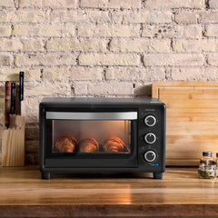 Cecotec Bake&Toast 4600 Black Gyro Countertop Oven, 46 L, 2000 W, 12 Combinable Heating Functions, Includes Rotating Spindle, Crumb Catcher Tray.