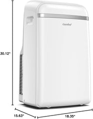 COMFEE' Climatiseur Mobile 9000 BTU/h 2,6kW, 3-EN-1 Refroidisseur Déshumidificateur Ventilateur, Fonction Follow me, Minuterie, Mode nuit, Pour salon et maison de 33㎡/88m³, MPPH-09CRN7, R290
