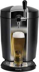 H.Koenig Tireuse à Bière compatible tous Fûts Universels Pressurisés de 5L Inox BW1778, Machine, Pompe, Pression domestique, Professionnelle, Universelle, Refroidissement intégré 4°C