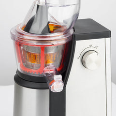Extracteur de Jus de Fruits et Légumes vertical GSX24 H.Koenig Centrifugeuse Vitamin + sans BPA - 82 mm Large Bouche - 3 tamis pour jus fin ou épais et sorbet - Pression douce - 50 tours 400 W