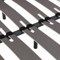 SAMPUR - Morpholattes bed base | 90 x 190 cm | 7 legs included | Grey | 25 cm high | epoxy lacquered metal frame | Extra wide slats | 5 support zones