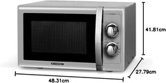 SCHNEIDER - SMW25VMS - Microwave - Grill - 25 liters - 900 watts - Vintage - Timer - Silver