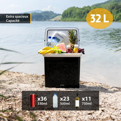 TZS First Austria 32L Portable Electric Cool Box Mini Fridge 12V 230V Car Camping Cooler Box Thermoelectric Cooler Box