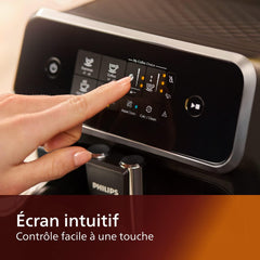 Philips Series 2200 Espresso Machine - Coffee Bean - LatteGo Milk Frother, 3 Coffee Specialties, Intuitive Touch Screen, Glossy Black (EP2231/40)