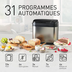 Panasonic SD-YR2550SXE Automatic Bread Maker, Raisin, Nut and Yeast Dispensers, 31 Auto Programs, Dual Temperature Sensor, 13 Hour Digital Timer, LCD Display, Silver