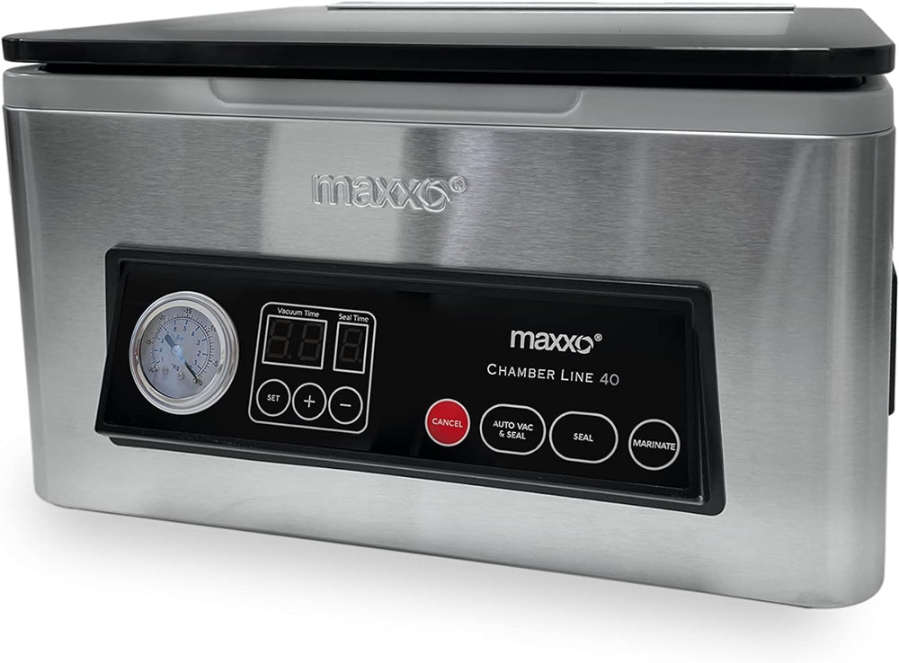 Maxxo VM ChamberLine 40 Professional Food Vacuum Sealer - Vacuum Chamber 72 L/min, Stainless Steel, Double Welding, Vacuum Sealer + 30 Bags Included