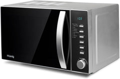 H.Koenig Four à Micro-ondes Compact Digital 20L VIO2, 700W, Plateau tournant 24,5cm, Multifonction Programmable 6 niveaux de chauffe, Décongélation et Express, Minuterie 60min, Effet mirroir noir