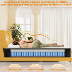 MOLPHIT Oeko-TEX Certified Mattress 90 x 190 cm, Thickness 25 cm, Independent Pocket Sprung Mattress, Adult and Children's Bed Mattress, Single Mattress, Perfect Support, Durable and Quiet