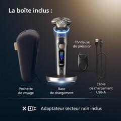 Philips Rasoir i9000 Prestige Ultra, Rasoir électrique 100% étanche, Technologie Skin IQ Pro, Système Triple Lift & Cut, Lames de précision NanoTech rotatives 360°, 5 modes de rasage, XP9401/38