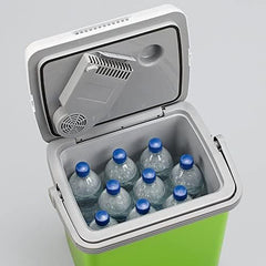 SEVERIN KB 2922 Electric Cooler (19 L) with Cooling and Keep Warm Function, Car Cooler with 2 Connections (Power Supply and Cigarette Lighter), Cool Box Green/Grey