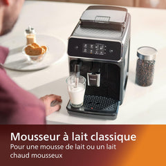 Philips Series 2200 Espresso Machine - Coffee Bean - LatteGo Milk Frother, 3 Coffee Specialties, Intuitive Touch Screen, Glossy Black (EP2231/40)