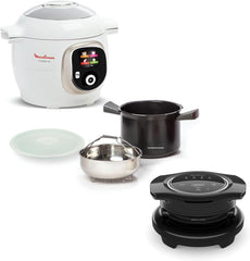 Moulinex Cookeo Mini Smart High Pressure Multicooker, 3L, 2 People, 150 Built-in Recipes, Unattended Cooking, Step-by-Step Guide, Compact, Moulinex App CE880410