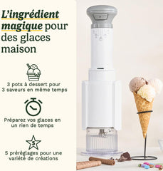 Cuisinart Sorbetière - Fait de la crème glacée, du gelato, du sorbet et du yogourt glacé en 40 minutes - Desserts maison - Facile à utiliser - Acier inoxydable - ICE100BCU