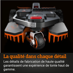WORX LANDROID Vision WR206E.1, Robot Tondeuse sans Fil périphérique 600 m² Surf.Max 700 m², Installation en 30 Min, Caméra 4K + IA Adaptative, évite Tous Les Obstacles, Coupe des Bordures, Multizone