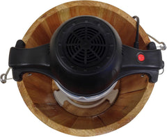 Elite Gourmet EIM916 Sorbetière électrique vintage en bois des Appalaches, 5,7 L, avec manivelle moulée sous pression, préparation de crème glacée avec sel gemme en quelques minutes, pin