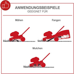 Scheppach Tondeuse à Gazon Thermique MS150-42 | Autotractée - 3,7 CV | Largeur de Coupe 42cm | Raccord Rapide de Nettoyage | Panier 45L | Hauteur - 7 Niveaux | Lame supp. + Huile Incluse