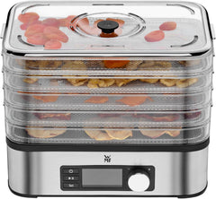 WMF KITCHENminis Dehydrator, 400 W, Stainless Steel, 5 Trays BPA Free, Programmable Dried Fruits, Vegetables, Dehydrated Mushrooms, Cereal Bars, Cromargan 0415250011