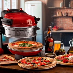 Ariete Pizza Oven 918, Pizza 4 Minutes, 5 Cooking Levels, Refractory Plate for Heating, Wooden Blades Included, Maximum Temperature 400°C, 1200W, White
