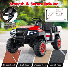 24V 4WD 2-Seater Kids Golf Cart with Sun Shade, Storage Trunk & Remote Control, LED Lights, Electric Ride on Toy Car for Boys Girls Ages 3+