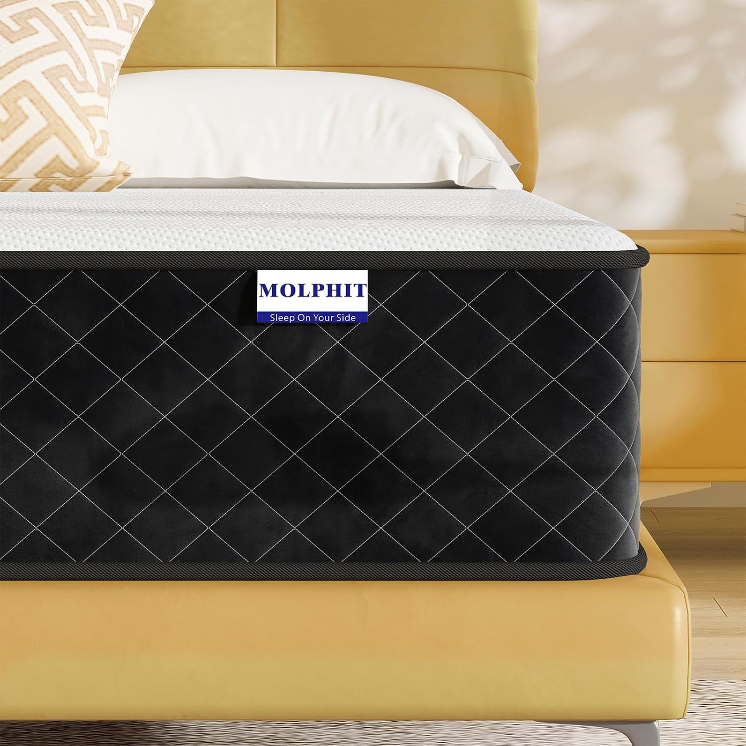 MOLPHIT Oeko-TEX Certified Mattress 90 x 190 cm, Thickness 25 cm, Independent Pocket Sprung Mattress, Adult and Children's Bed Mattress, Single Mattress, Perfect Support, Durable and Quiet