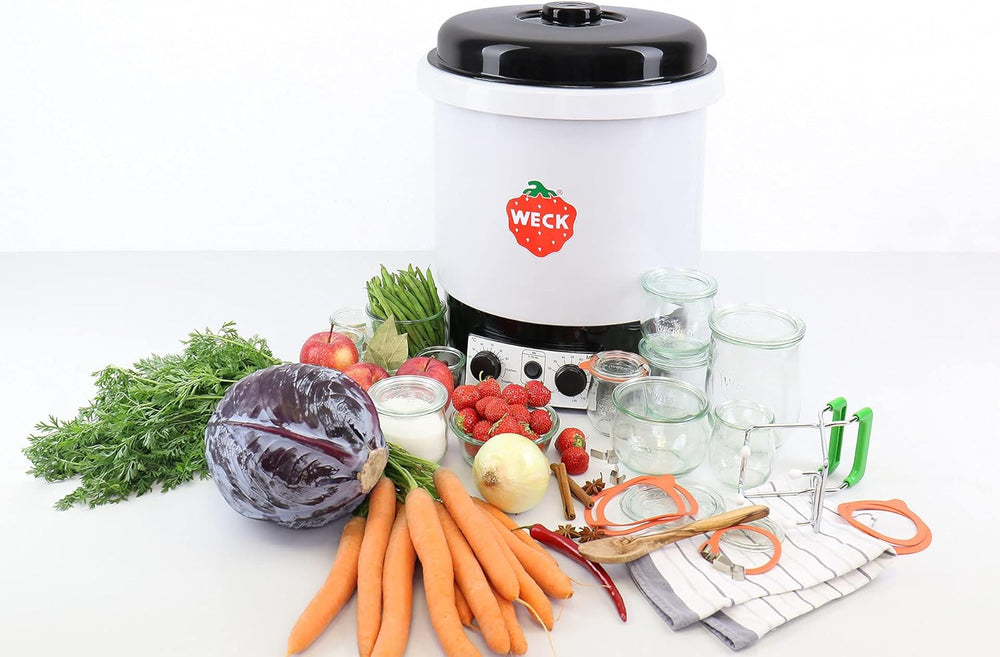 Weck Stérilisateur électrique WAT 15, 29 litres, Émail, Autocuiseur programmable avec thermostat et minuterie