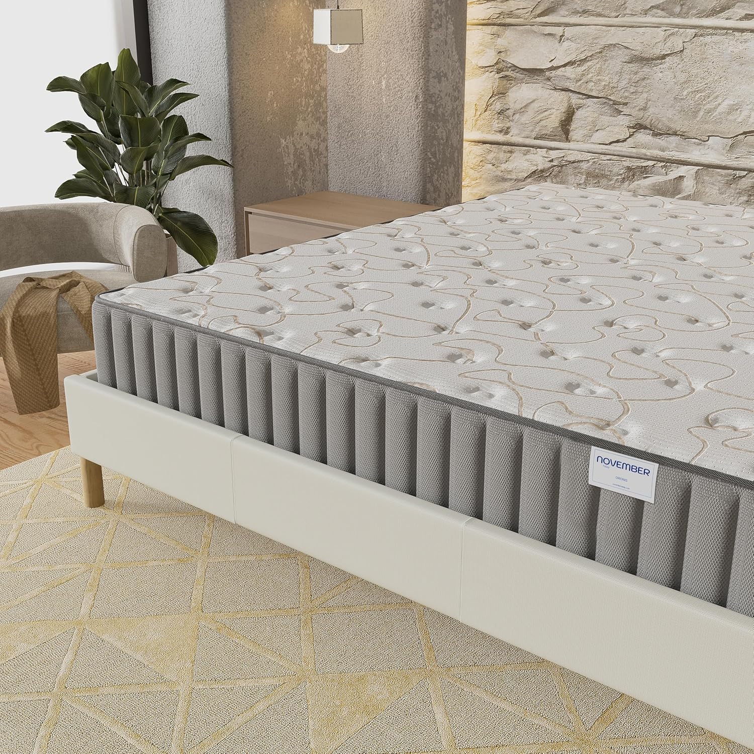 NOVEMBER - Orionis Mattress 120 x 190 cm - Hybrid Technology: HDensity Foam + Memory Foam - Thickness 22 cm - Toning & Wrap Support - Sanitized Label (Anti-Bacterial/Dust Mite)