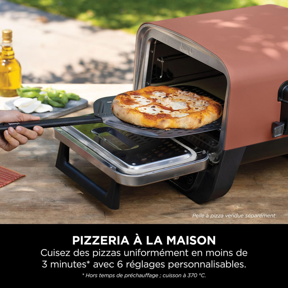Ninja Woodfire 8-in-1 Electric Outdoor Pizza Oven, Rotisserie & Smoker BBQ with Grate, Pro-Heat Plate, Pizza Stone, Wood Pellets and Shovel, 6 Settings, Dark Orange OO101EU