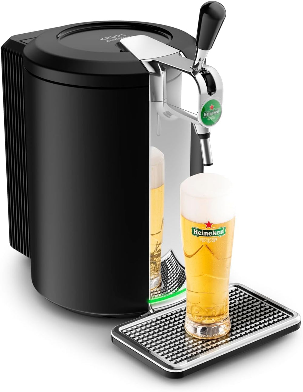 Krups Beertender Machine bière pression, Fûts de 5 L, Marques du groupe Heineken, Témoin lumineux, Température et mousse parfaites, Bière fraîche, Installation facile, Compact noire VB450E10
