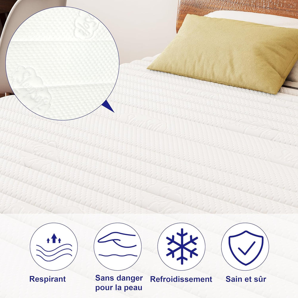 MOLPHIT Oeko-TEX Certified Mattress 90 x 190 cm, Thickness 25 cm, Independent Pocket Sprung Mattress, Adult and Children's Bed Mattress, Single Mattress, Perfect Support, Durable and Quiet