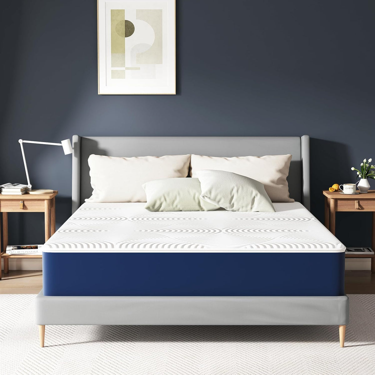 Matoresu Double Mattress 160 x 190 cm Memory Foam Height 25 cm Medium Rigid H3 Ergonomic 7 Zone Cold Foam Comfortable Breathable Fabric Cover