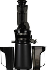H.Koenig GSX12 Vertical Juice Extractor Stainless Steel Black, Fruit and Vegetable Juice, BPA Free, 82 mm Wide Mouth, Soft Pressure, 1 Litre, 400 W