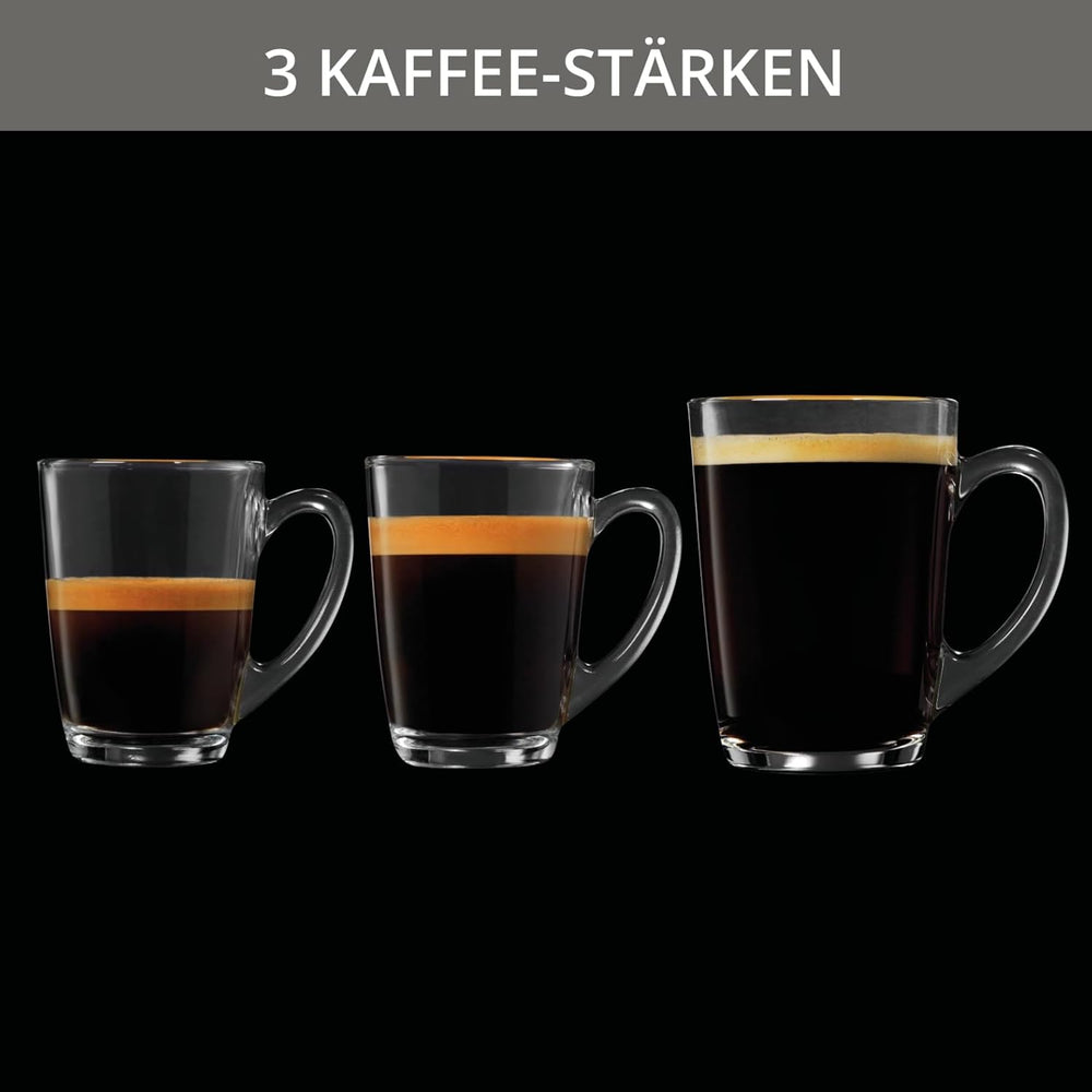 Krups EA8108 fully automatic coffee machine (automatic cleaning, 2 cup function, milk system with CappucinoPlus nozzle, 15 bar, coffee machine, espresso) black