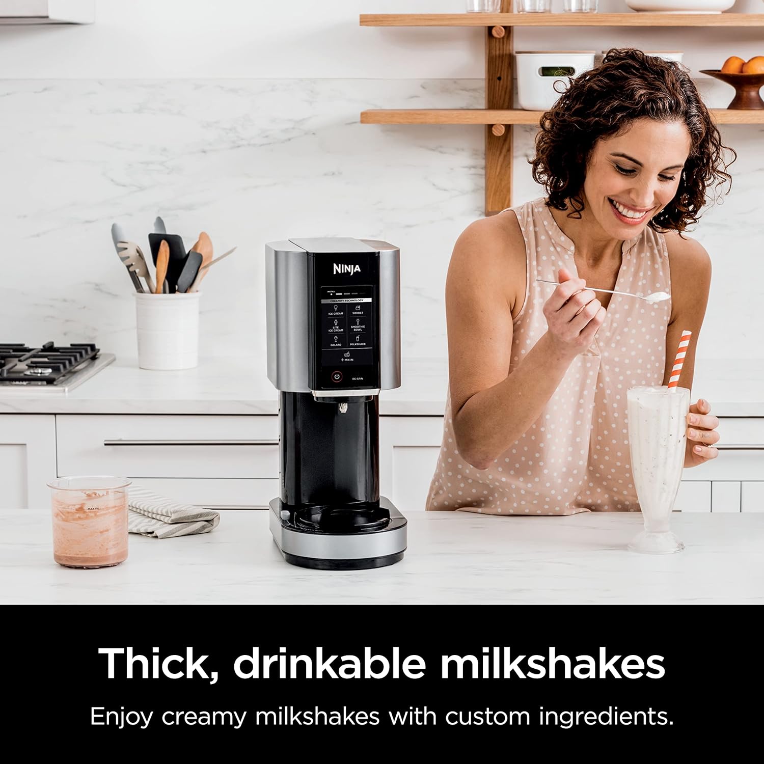 Ninja CREAMi Deluxe Ice Cream & Frozen Treat Maker for Ice Cream, Sorbet, Milkshakes, Frozen Yogurt, & More, 11-in-1, XL Capacity, Silver, Includes (2) Family-Sized 24 oz. Tubs, NC501