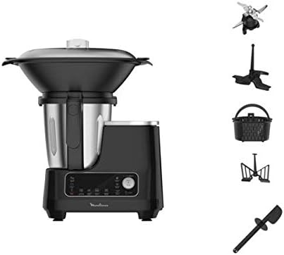 Moulinex Clickchef Compact Multi-Function Cooker, 3.6 L, 1400 W, 5 Programs, 32 Functions, Built-in Kitchen Scale, Steamer, Mixer HF456810 [Control Screen]