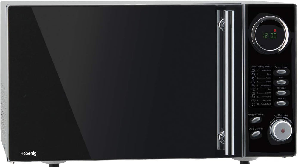H.Koenig Microwave Oven Grill 2 in 1 VIO9, 25L, 27cm Turntable, 10 Cooking Modes up to 1000W, Defrosting, Combined Cooking, LCD Display [Energy Class A+]