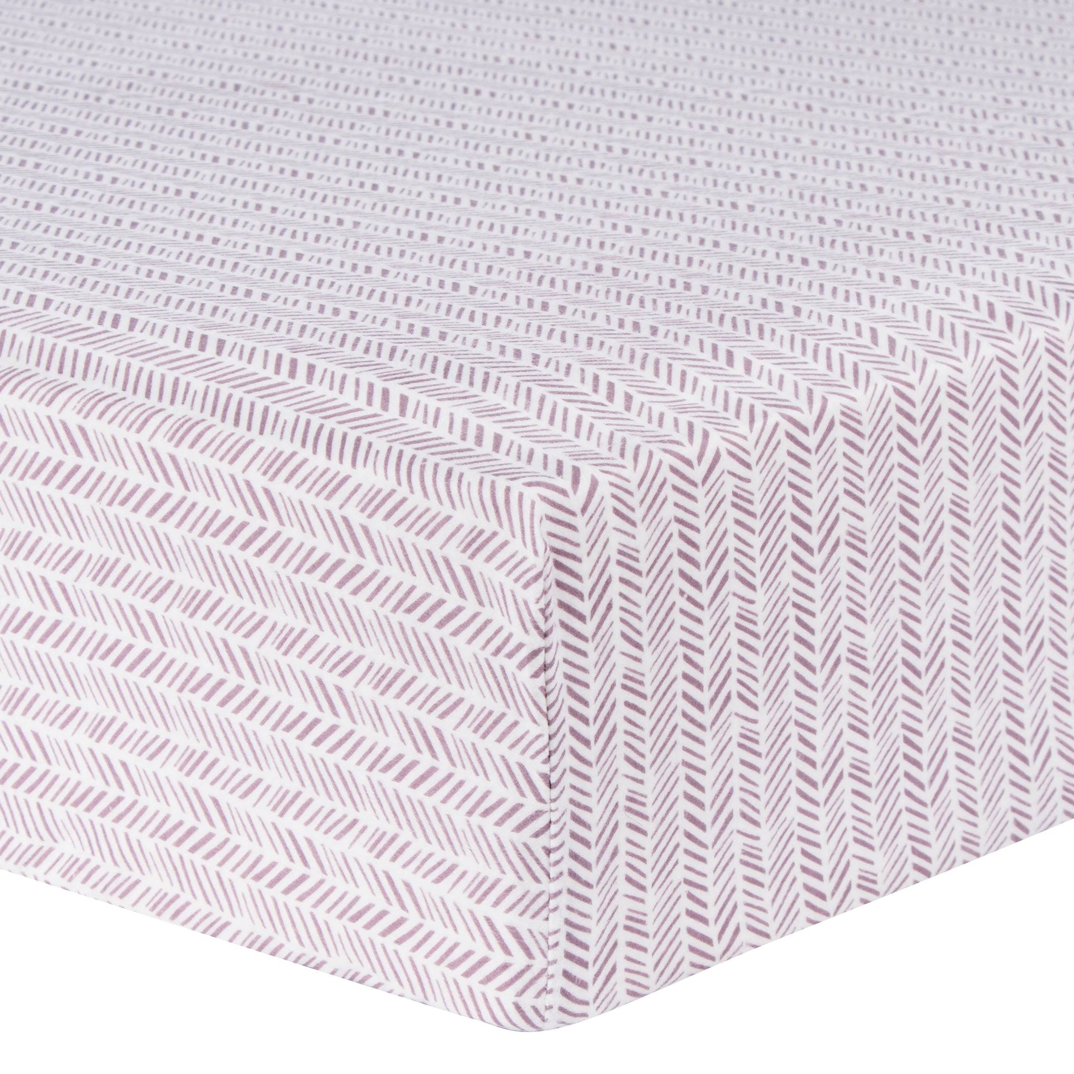 Trend Lab Lilac Herringbone Deluxe Flannel Fitted Crib Sheet