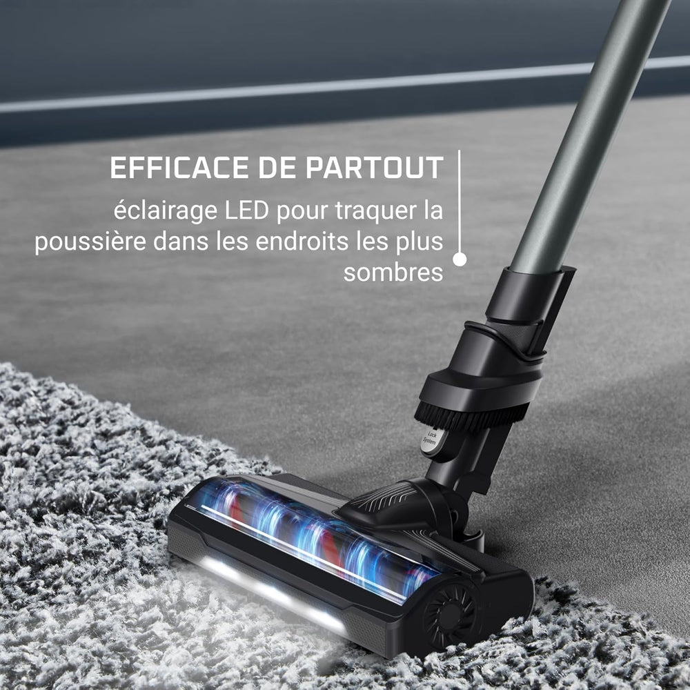 Rowenta X-Pert 7.60 Aspirateur Balai sans fil, Ultra Léger, Puissant 140W, Polyvalent, Autonomie 45min, Efficace tous Types de Sols RH6A33WO, Noir